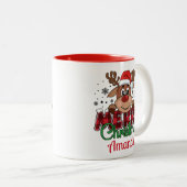Personnaliser Joyeux Noël Reindeer Mug (Devant droit)