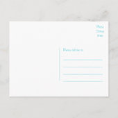 Personnaliser Just Married Blue Mariage Faire-part (Dos)