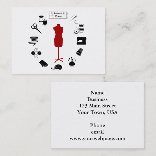 Personnaliser la carte de visite Étiquette (Devant / Derrière)