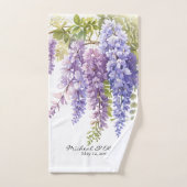 Personnaliser la glycine de l'aquarelle violette f (Serviette à main)
