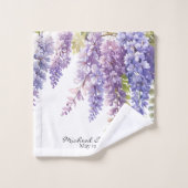 Personnaliser la glycine de l'aquarelle violette f (Gant de toilette)