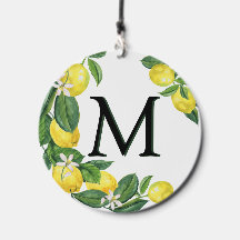 Personnaliser la lettre Monogramme citron jaune bl