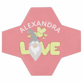 Personnaliser L'Amour Gnome Coeur Jaune Et Gris (Plat)