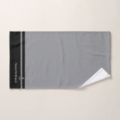 Personnaliser l'Ancre Black Grey double bande (Serviette à main)