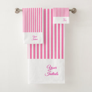 Personnaliser le cadeau Mariage rose rayé blanc