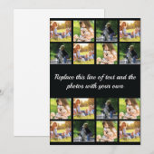 Personnaliser le collage photo et le faire-part te (Devant / Derrière)