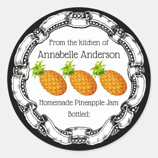 Personnaliser le Étiquette de confiture d'ananas (Devant)