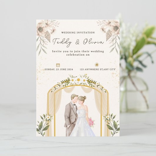 Personnaliser le faire-part de mariage floral