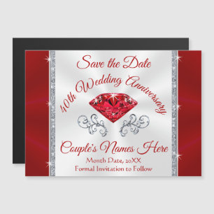 Personnaliser le Magnet Réservez la date du 40e an