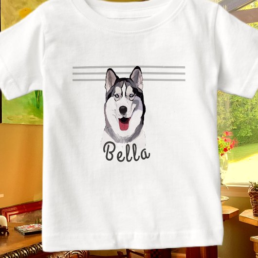 Personnaliser le nom Husky Multimedia Baby T-Shirt
