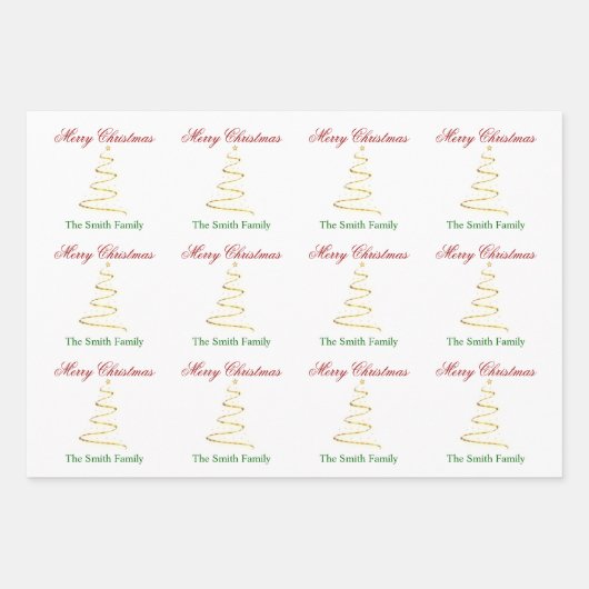 Personnaliser le nom Modern Christmas Tree Papier (Devant 2)