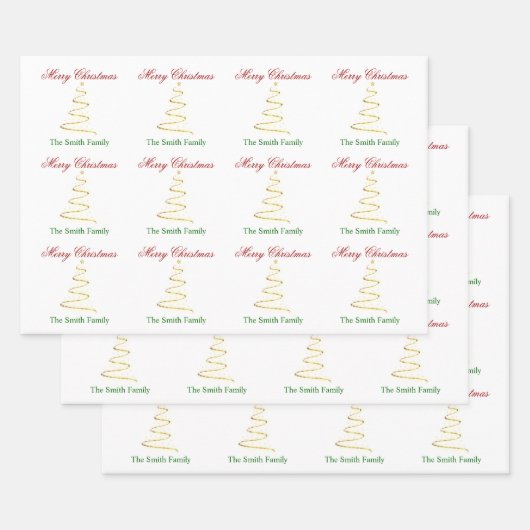 Personnaliser le nom Modern Christmas Tree Papier (Lot)