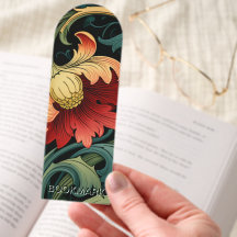 Personnaliser le signet - Floral Rouge Art Nouveau