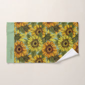 Personnaliser le tournesol avec Arrière - plan de  (Serviette à main)
