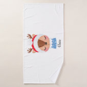 Personnaliser le visage de rennes dormant de Noël (Serviette de bain)