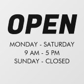 Personnaliser les heures d'ouverture | Panneau d'o (Feuille)