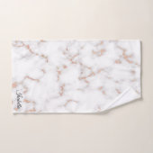 Personnaliser Marbre blanc rose  de luxe Blush Par (Serviette à main)