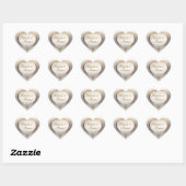 Personnaliser Mariage Gold Silver Coeur Sticker (Feuille)
