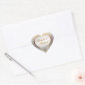 Personnaliser Mariage Gold Silver Coeur Sticker (Enveloppe)