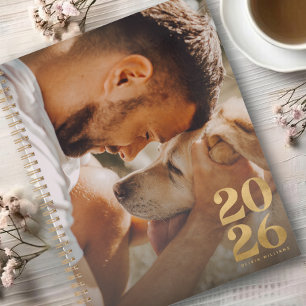 Personnaliser moderne 2026 Photo Faux Gold Foil Pa