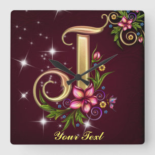 Personnaliser Monogram J Horloge murale