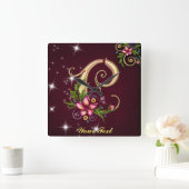 Personnaliser Monogramme C Horloge murale (Maison)