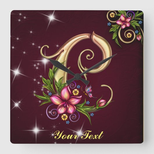 Personnaliser Monogramme C Horloge murale (Recto)