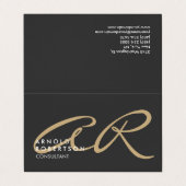 Personnaliser Monogramme Carte de visite gris clai (Extérieur déplié)