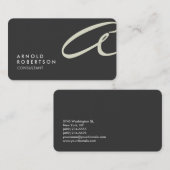 Personnaliser Monogramme Carte de visite gris clai (Devant / Derrière)