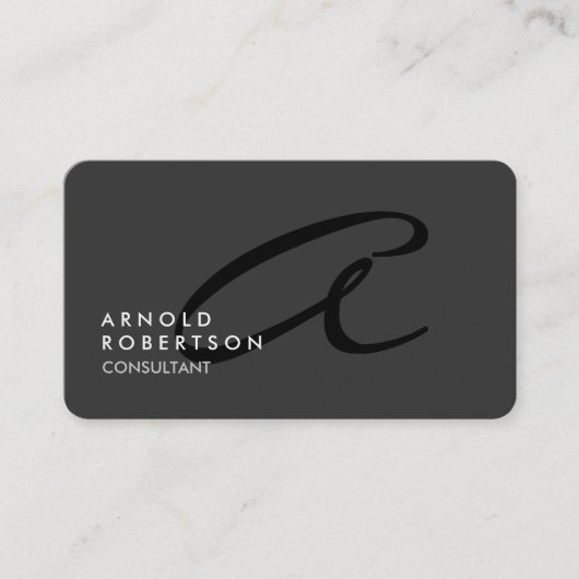 Personnaliser Monogramme gris clair Carte de visit (Devant)