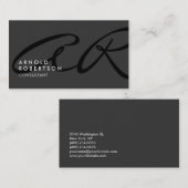 Personnaliser Monogramme gris clair Carte de visit (Devant / Derrière)