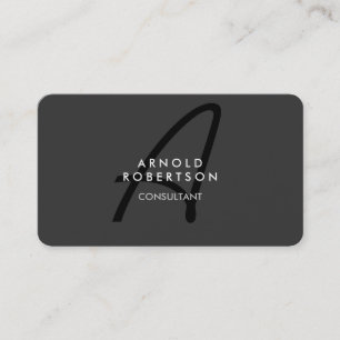 Personnaliser Monogramme gris clair Carte de visit