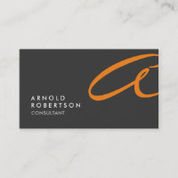 Personnaliser Monogramme Gris Uni Carte de Visite
