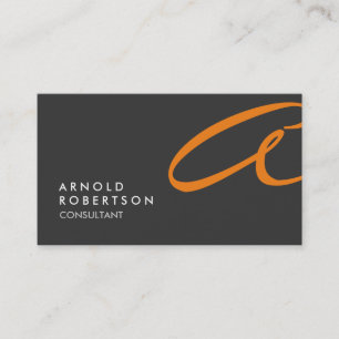 Personnaliser Monogramme Gris Uni Carte de Visite