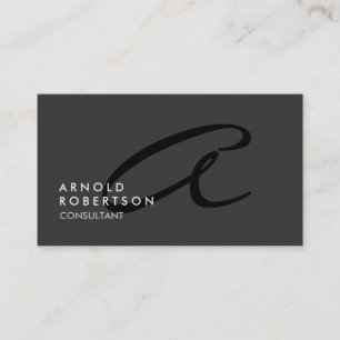 Personnaliser Monogramme Gris Uni Carte de Visite