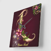 Personnaliser Monogramme L Horloge murale (Angle)