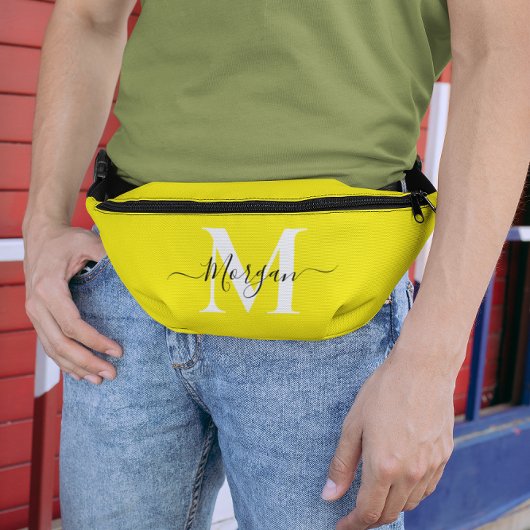 Personnaliser Monogramme Nom initial Jaune clair