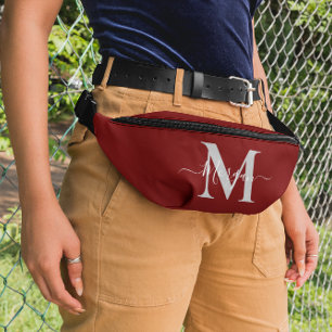Personnaliser Monogramme Nom initial Rouge foncé