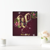 Personnaliser Monogramme W Horloge murale (Maison)