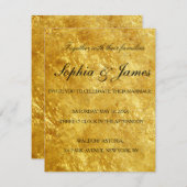 Personnaliser noire en or faire-part de mariage (Devant / Derrière)