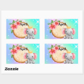 Personnaliser Nom Eléphant autocollant (Feuille)