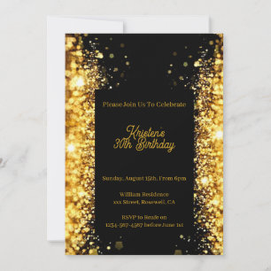 Personnaliser Parties scintillant or Invitation d'