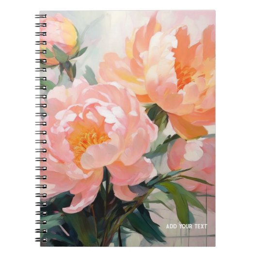 PERSONNALISER : Peony rose | Journal carnet (Devant)