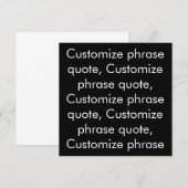 Personnaliser phrase citation, élégante carte blan (Devant / Derrière)