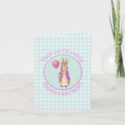 Personnaliser Pierre le lapin Baby shower Merci de (Devant)