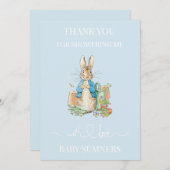 Personnaliser Pierre le lapin Merci photo (Devant / Derrière)