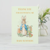 Personnaliser Pierre le lapin Merci photo (Debout devant)