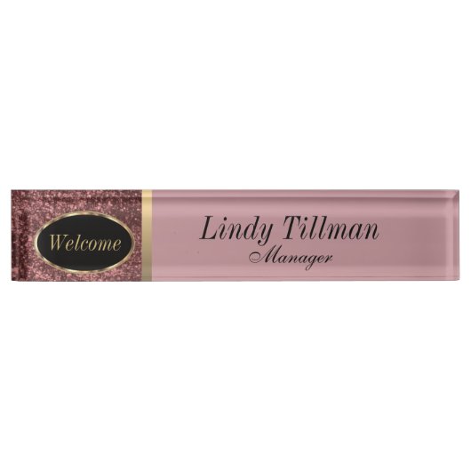 Personnaliser, Plaque de nom Rose Dusty (Devant)