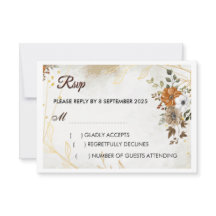 Personnaliser Rustique Boho Automne floral carte R