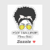 Personnaliser Softball Mom Sticker (Feuille)
